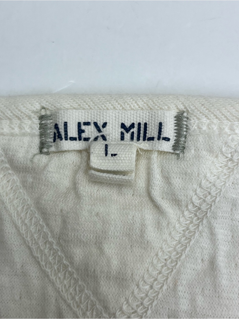 Alex Mill 100% Cotton Cream Long Sleeve Top Pocket Womens Size Large Minimalist - Picture 2 of 10